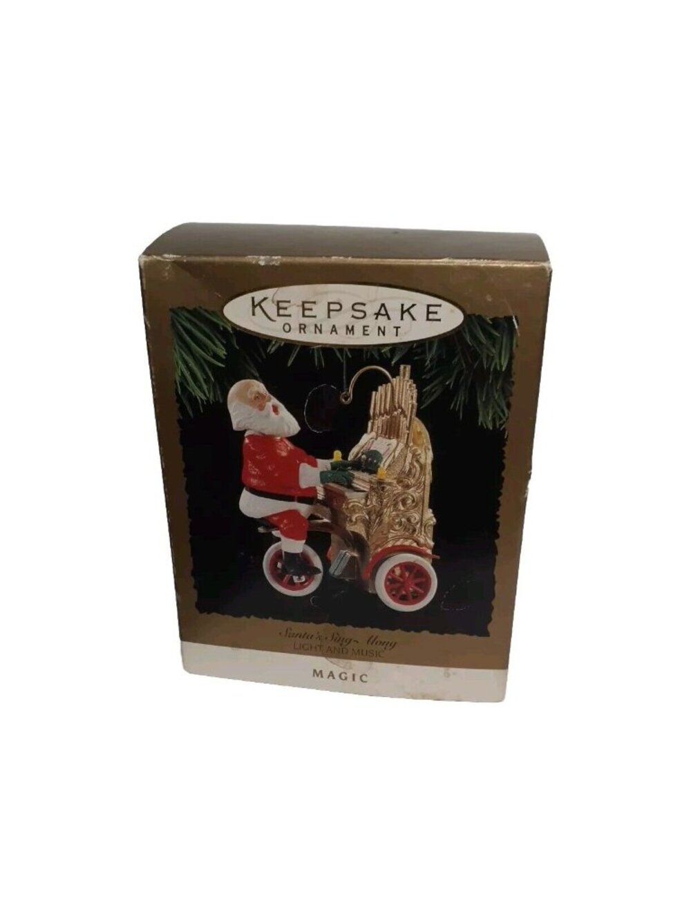 Hallmark Ornament Christmas Santa's Singalong Light & Music, MAGIC 1994 Plug-In
